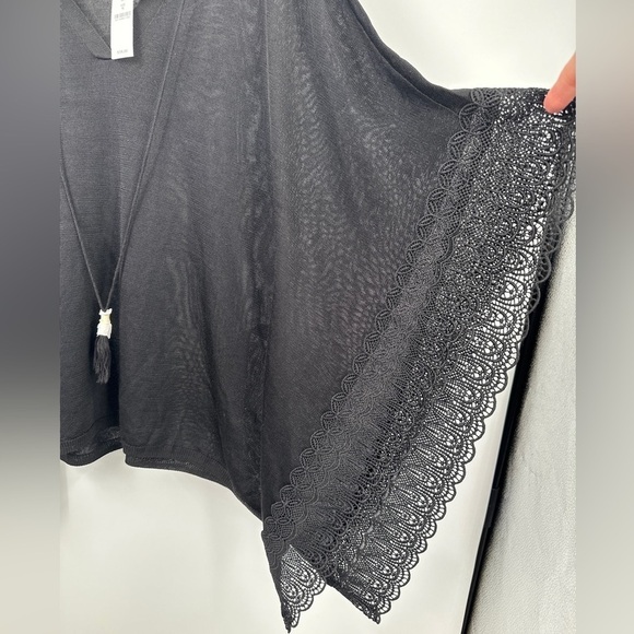 WHITE HOUSE BLACK MARKET Lace Trim BUTTERFLY PULLOVER SWEATER Top Sz M $98 - Picture 2 of 5